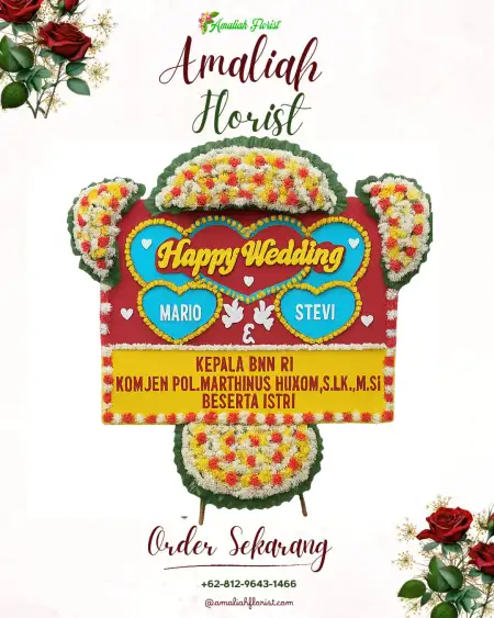 Papan Bunga Pernikahan Kromengan